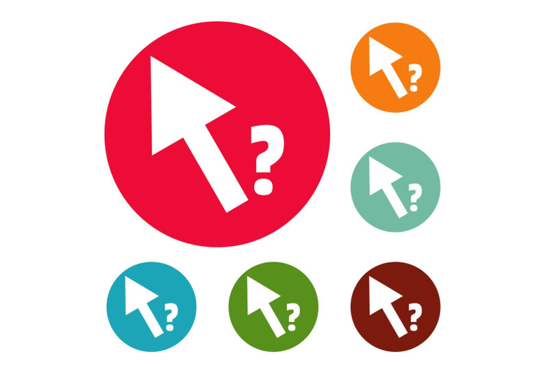 cursor-question-icons-circle-set-vector