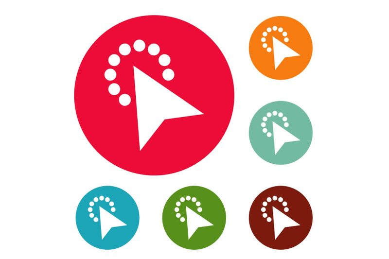 cursor-modern-click-icons-circle-set-vector