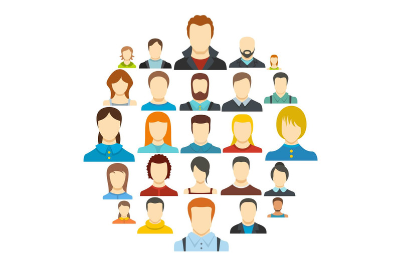avatar-user-icon-set-isolated-flat-style