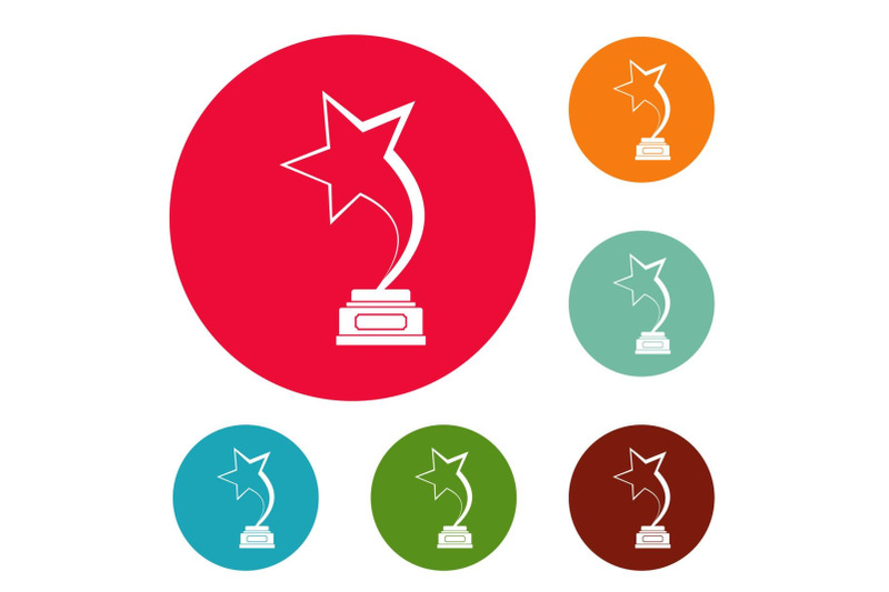 star-award-icons-circle-set-vector