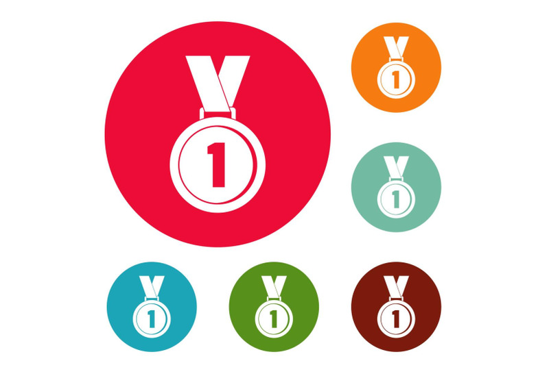 medal-icons-circle-set-vector