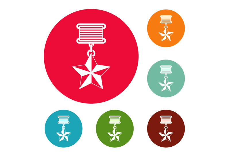 medal-icons-circle-set-vector