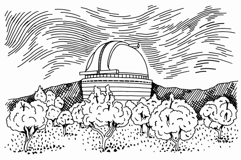 observatory-hand-drawing