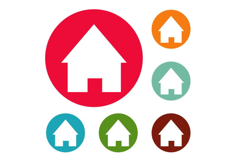 home-icons-circle-set-vector