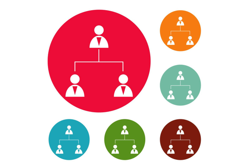 business-structure-icons-circle-set-vector