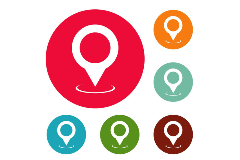 map-pointer-icons-circle-set-vector