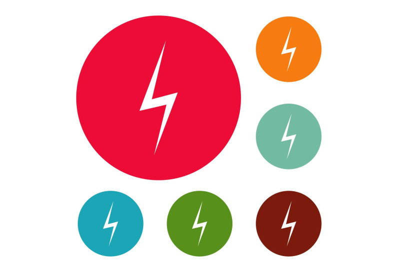 lightning-icons-circle-set-vector