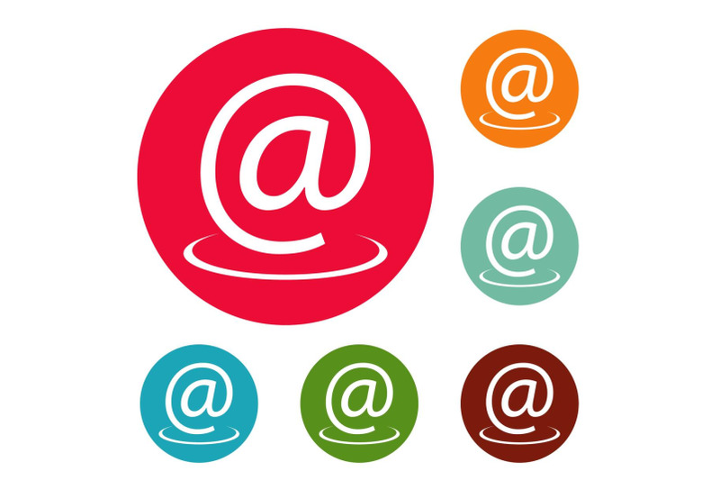 email-address-icons-circle-set-vector