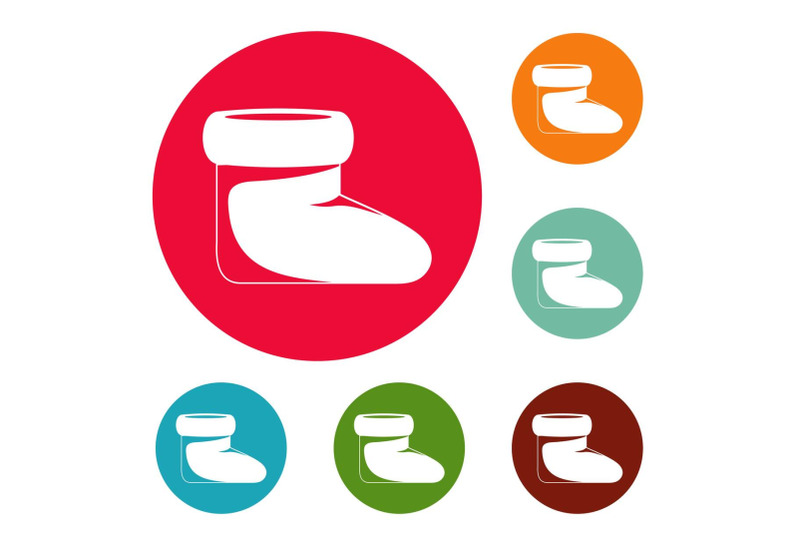 woman-shoes-icons-circle-set-vector