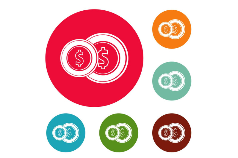 coin-icons-circle-set-vector