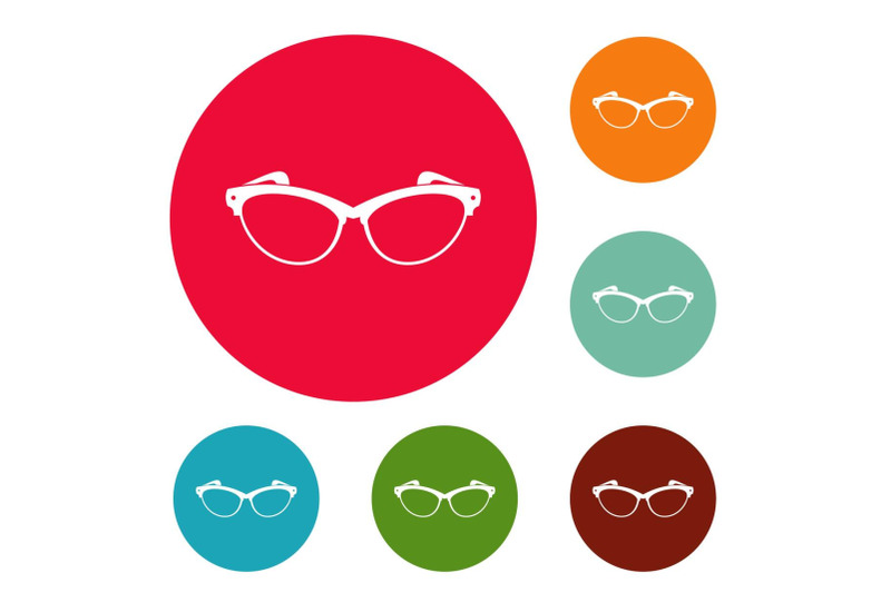 optical-lens-icons-circle-set-vector