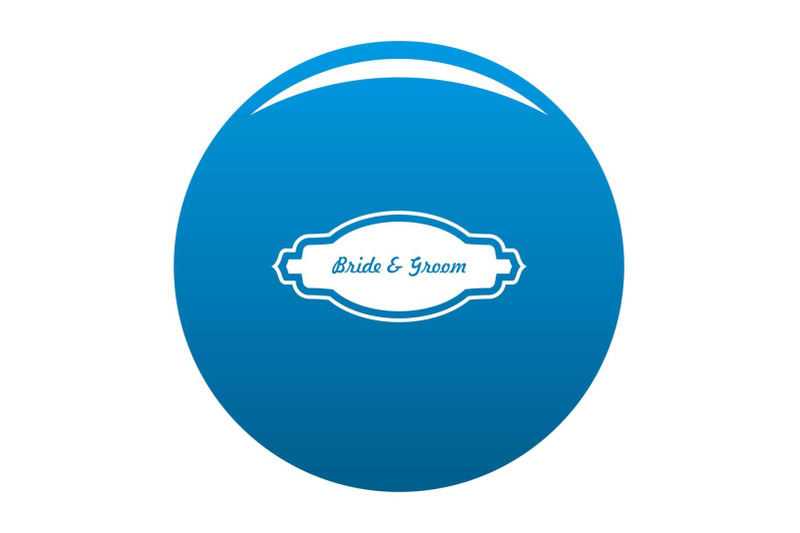 bride-and-groom-label-icon-blue-vector