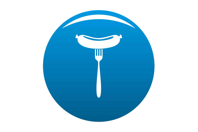 sausage-on-fork-icon-blue-vector