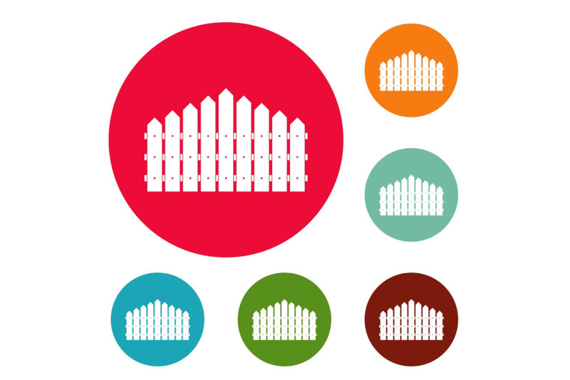 triangular-fence-icons-circle-set-vector