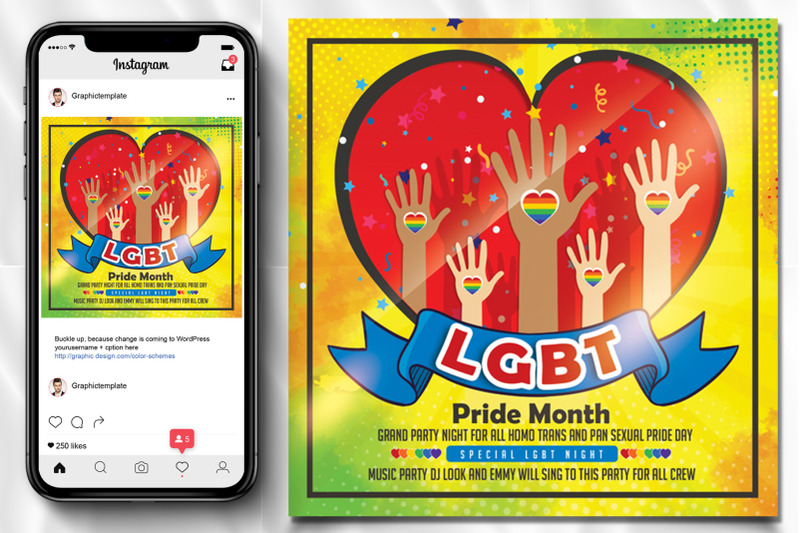 lgbt-pride-party-square-flyer-poster