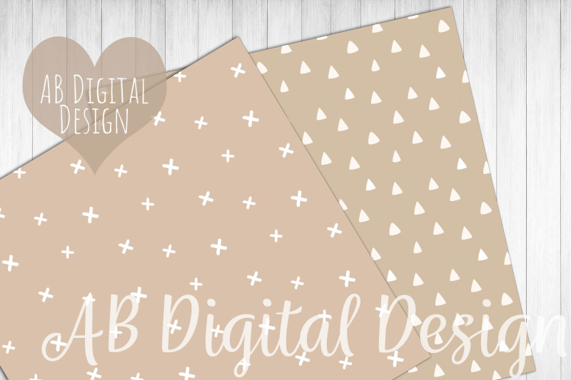 neutral-digital-paper-brown-beige-nude-boho-scandi-patterns