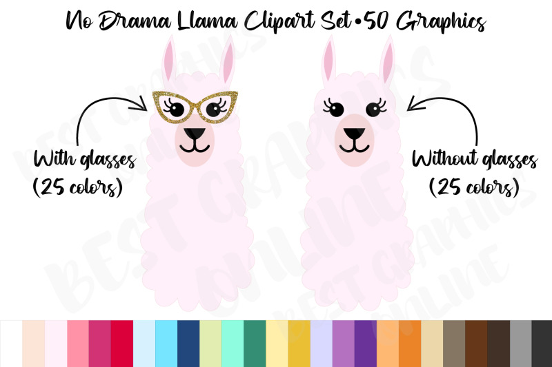 no-drama-llama-clipart-set-50-graphics-alpaca-clipart-graphics