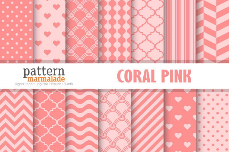 polka-coral-pink-digital-paper-t0203