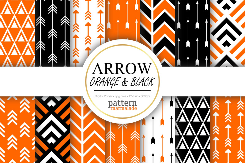 arrow-orange-and-black-digital-paper-s0507