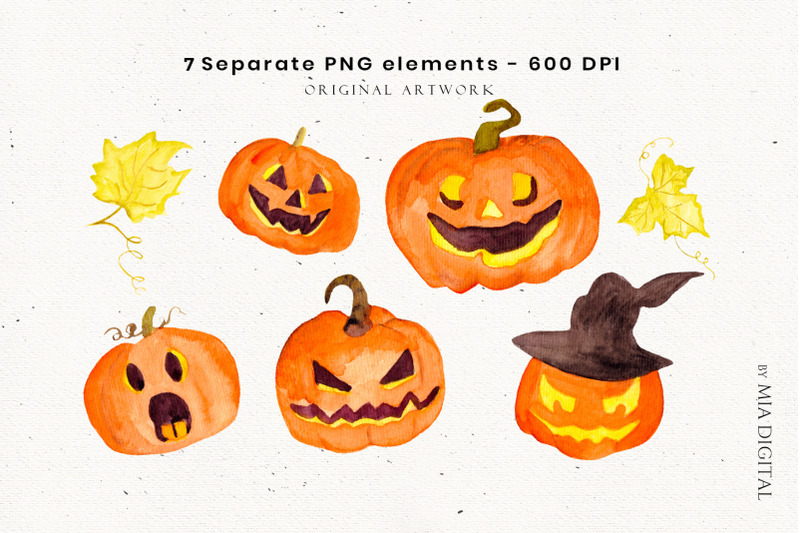 spooky-pumpkin-watercolor-cliparts-digital-paper-seamless-pattern