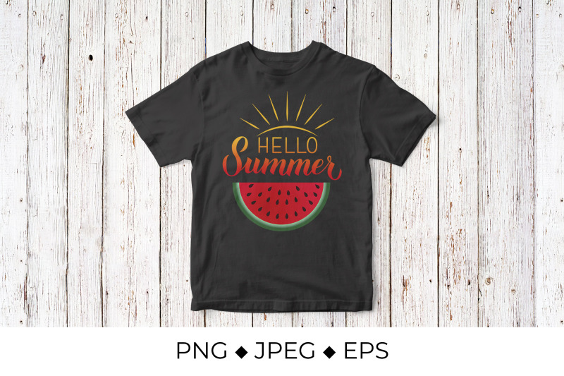 hello-summer-calligraphy-lettering-with-watermelon-sublimation-design