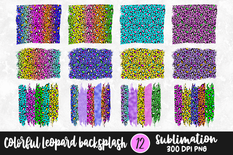 colorful-leopard-sublimation-backsplash-brush-strokes-png