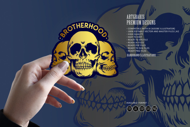 brotherhood-gold-skull-illustrations