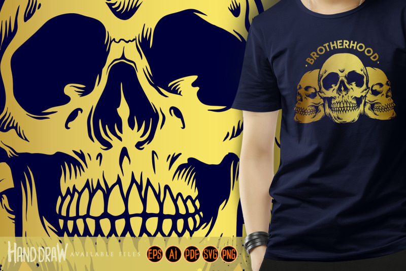 brotherhood-gold-skull-illustrations