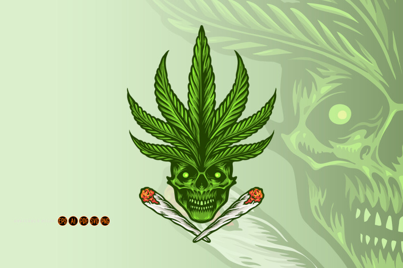 cannabis-skull-joint-weed-smoke-mascot