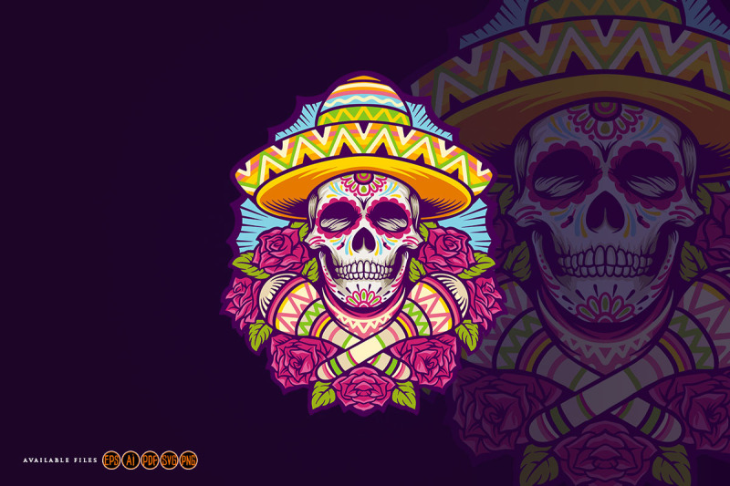 dia-de-los-muertos-sombrero-with-rose-flowers