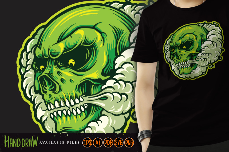 green-head-skull-smoking-vape-cloud