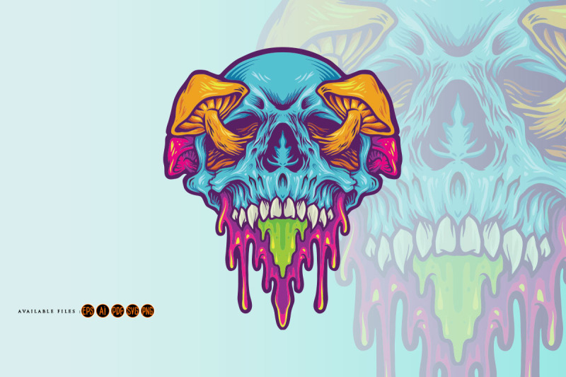 psychedelic-skull-magic-mushroom