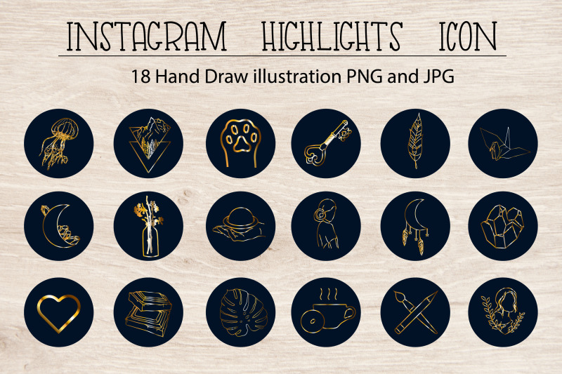 instagram-highlights-icon-gold-logo-story-covers