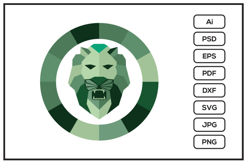 emerald-lion-head-logo-design-illustration