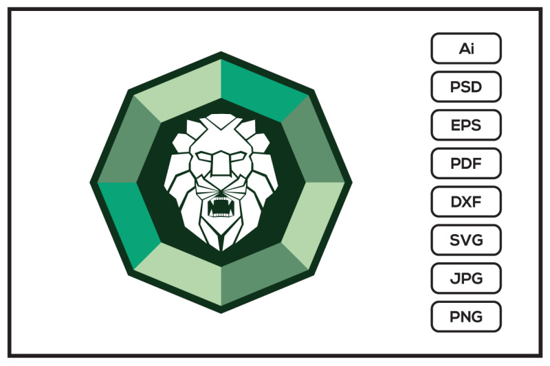 emerald-lion-head-logo-design-illustration