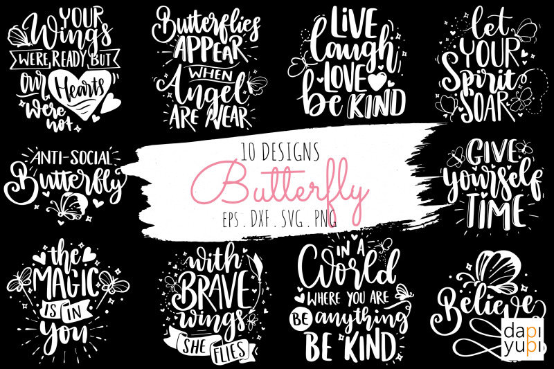 Download Butterfly Lettering Quotes Butterfly Svg Bundle By Dapiyupi Thehungryjpeg Com