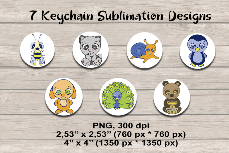 7-cute-animals-keychain-sublimation-png-designs