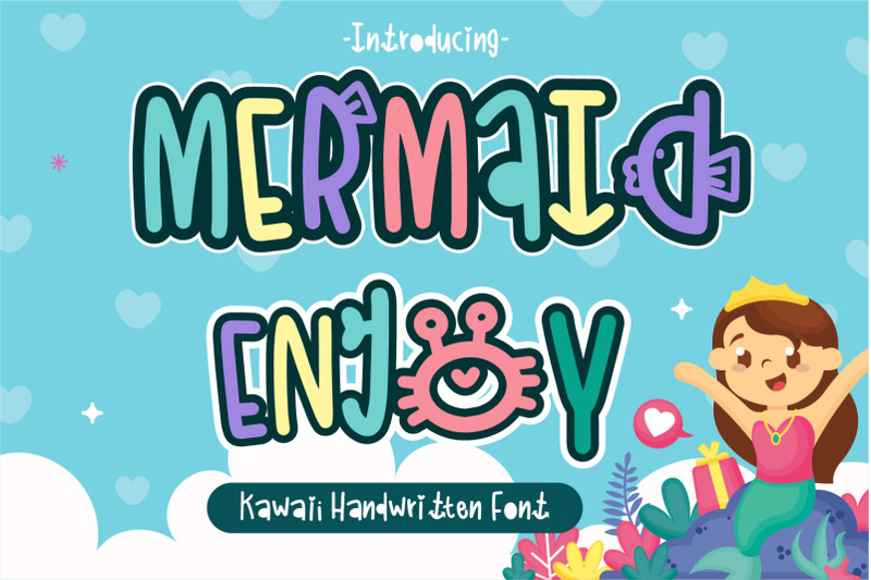 mermaid-enjoy-font-kawaii-handwritten-for-kid-nursery
