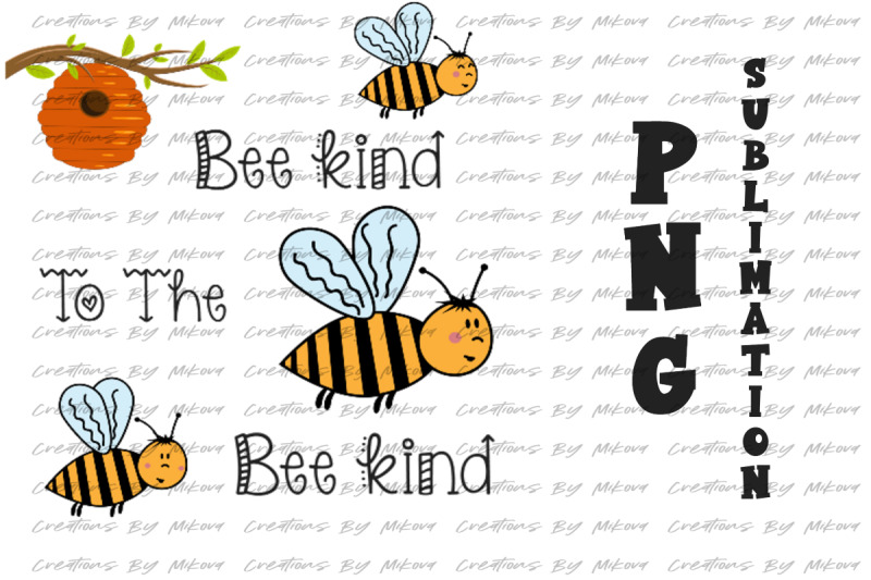 bee-kind-2-sublimation-digital-png