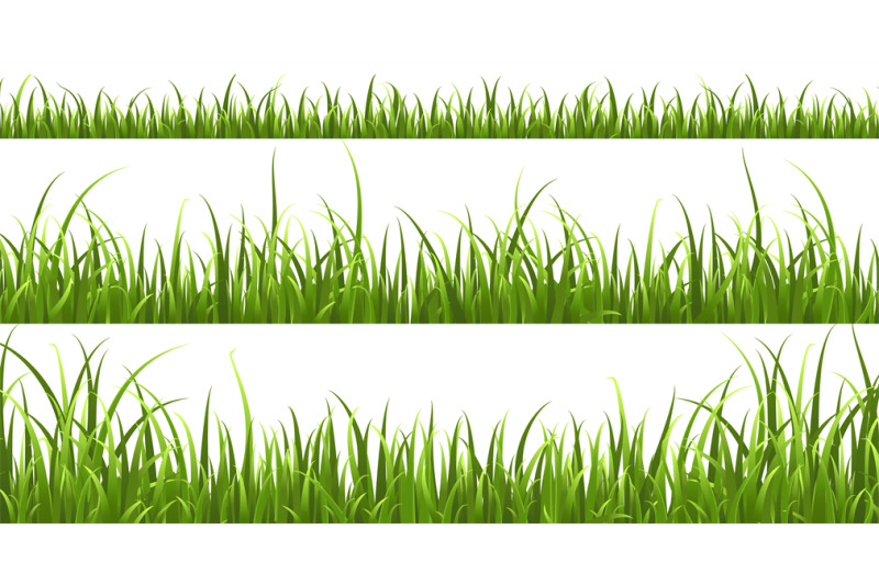 green-grass-horizontal-borders-lawn-shape-meadow-landscape-collection