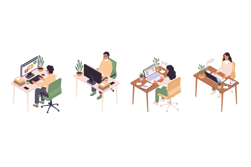 isometric-online-education-man-and-woman-sitting-at-computer-back-an