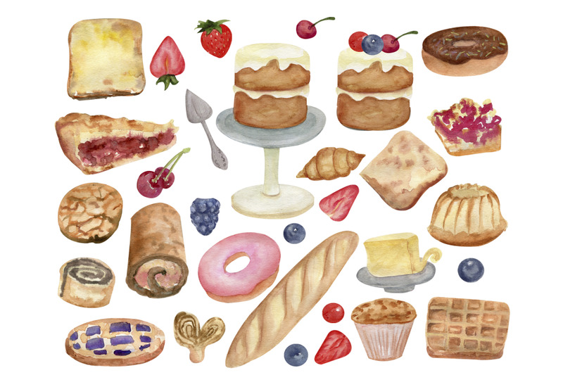 watercolor-bakery-dessert-clipart-food-clip-art
