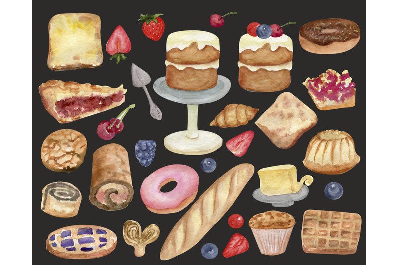 watercolor-bakery-dessert-clipart-food-clip-art