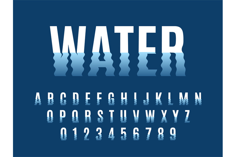 waves-font-ripple-water-reflexes-english-alphabet-wavelike-letters-a