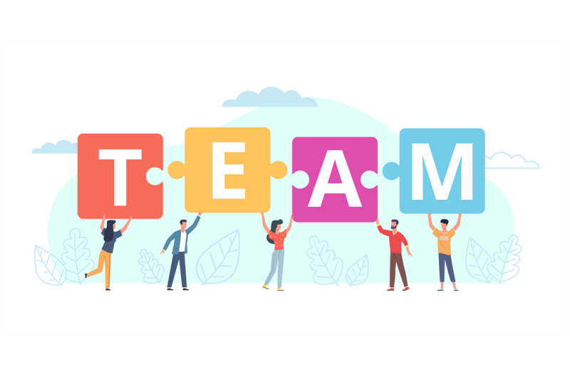 team-work-puzzle-tiny-people-put-in-row-big-letters-business-collabo