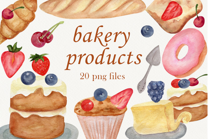 watercolor-bakery-food-clipart-cupcake-png