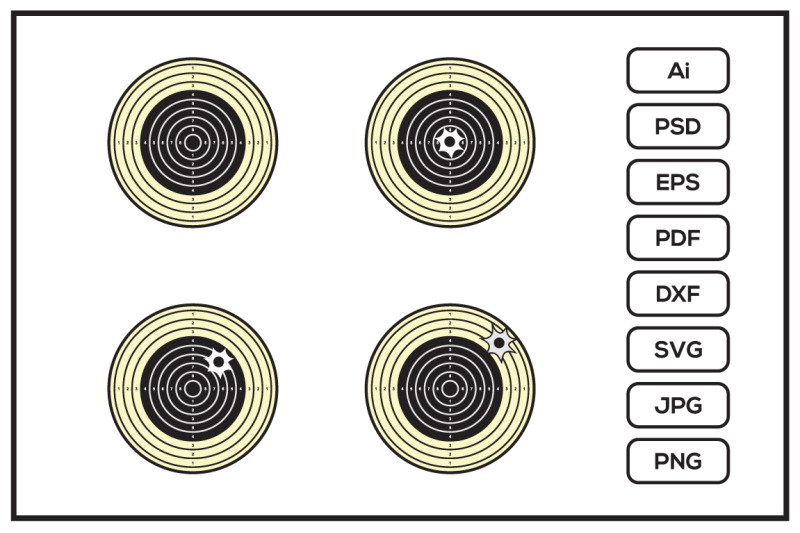 vector-of-traditional-air-rifle-target-design-illustration