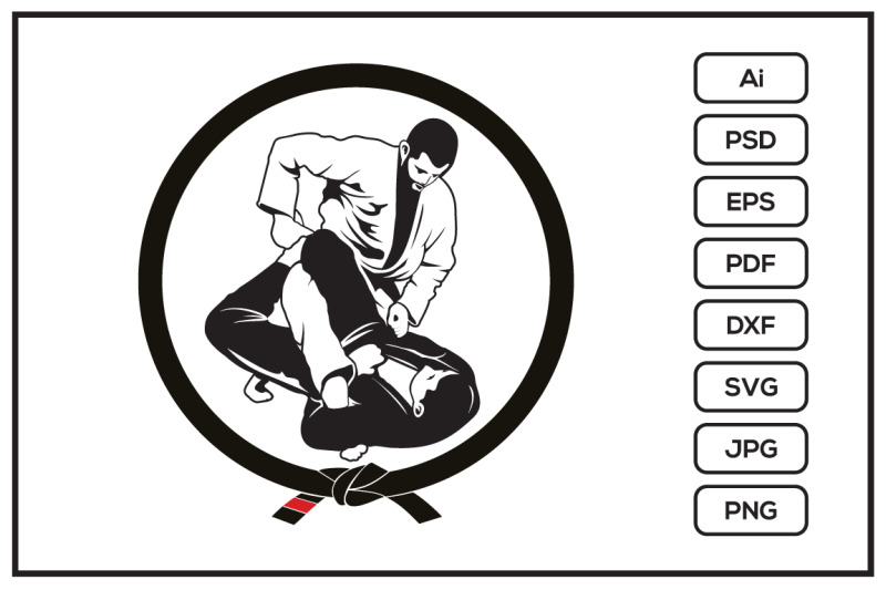 jiu-jitsu-jujitsu-locking-position-character-design-illustration