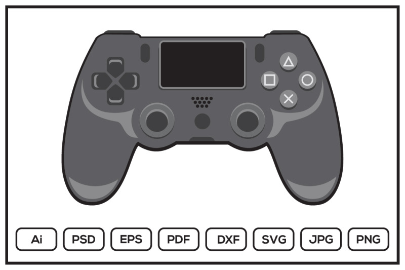 play-station-4-stick-controller-game-console-design-illustration