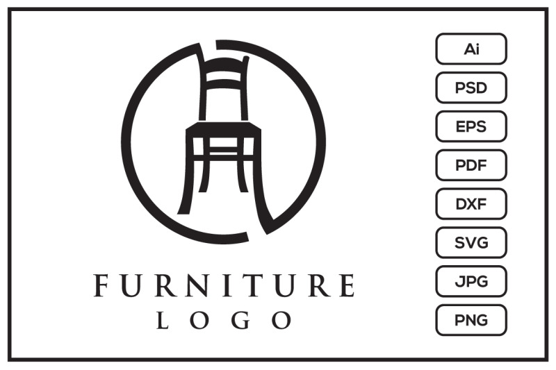 furniture-logo-with-wood-chair-design-illustration